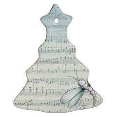 Vintage Blue Music Notes Christmas Tree Ornament (two Sides) by Celenk