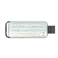 Vintage Blue Music Notes Portable Usb Flash (one Side) by Celenk