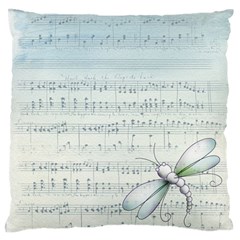 Vintage Blue Music Notes Standard Flano Cushion Case (two Sides) by Celenk