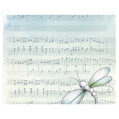 Vintage Blue Music Notes Double Sided Flano Blanket (medium)  by Celenk