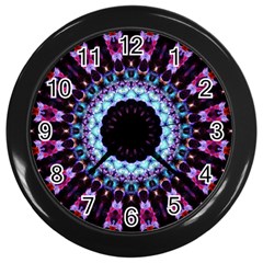 Kaleidoscope Shape Abstract Design Wall Clocks (black) by Celenk