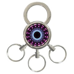 Kaleidoscope Shape Abstract Design 3-ring Key Chains by Celenk