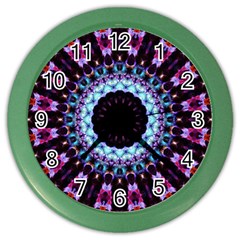 Kaleidoscope Shape Abstract Design Color Wall Clocks by Celenk