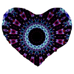 Kaleidoscope Shape Abstract Design Large 19  Premium Heart Shape Cushions by Celenk