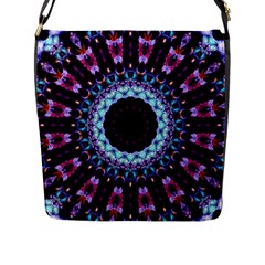 Kaleidoscope Shape Abstract Design Flap Messenger Bag (l) 