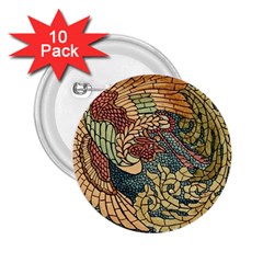 Wings Feathers Cubism Mosaic 2 25  Buttons (10 Pack)  by Celenk