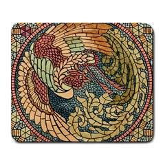 Wings Feathers Cubism Mosaic Large Mousepads by Celenk