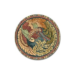 Wings Feathers Cubism Mosaic Magnet 3  (round) by Celenk