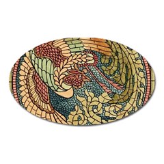 Wings Feathers Cubism Mosaic Oval Magnet by Celenk