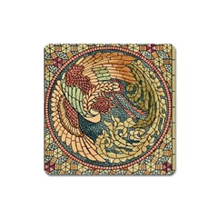 Wings Feathers Cubism Mosaic Square Magnet by Celenk