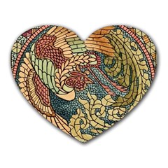 Wings Feathers Cubism Mosaic Heart Mousepads by Celenk