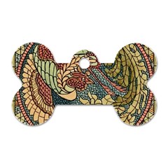 Wings Feathers Cubism Mosaic Dog Tag Bone (one Side) by Celenk