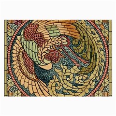 Wings Feathers Cubism Mosaic Large Glasses Cloth (2-side) by Celenk