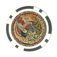 Wings Feathers Cubism Mosaic Poker Chip Card Guard by Celenk