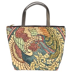 Wings Feathers Cubism Mosaic Bucket Bags by Celenk