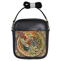 Wings Feathers Cubism Mosaic Girls Sling Bags by Celenk