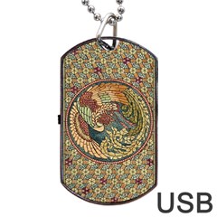 Wings Feathers Cubism Mosaic Dog Tag Usb Flash (two Sides) by Celenk