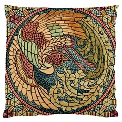 Wings Feathers Cubism Mosaic Large Cushion Case (two Sides) by Celenk