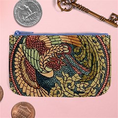 Wings Feathers Cubism Mosaic Large Coin Purse by Celenk