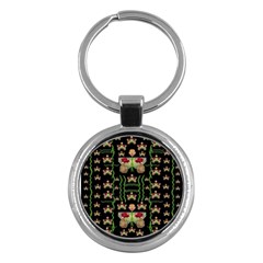 Roses In The Soft Hands Makes A Smile Pop Art Key Chains (round)  by pepitasart