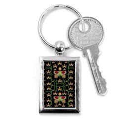 Roses In The Soft Hands Makes A Smile Pop Art Key Chains (rectangle)  by pepitasart