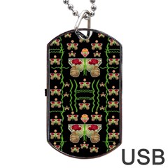 Roses In The Soft Hands Makes A Smile Pop Art Dog Tag Usb Flash (one Side) by pepitasart