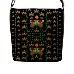 Roses In The Soft Hands Makes A Smile Pop Art Flap Messenger Bag (l) 