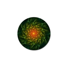 Beautiful Orange-green Desert Cactus Fractalspiral Golf Ball Marker by jayaprime