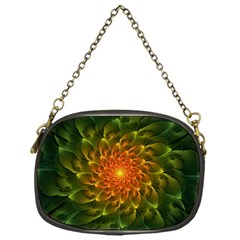 Beautiful Orange-green Desert Cactus Fractalspiral Chain Purses (one Side)  by jayaprime