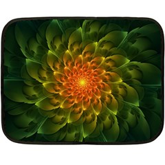 Beautiful Orange-green Desert Cactus Fractalspiral Double Sided Fleece Blanket (mini)  by jayaprime