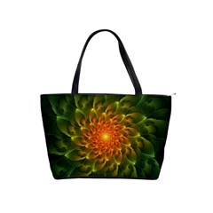 Beautiful Orange-green Desert Cactus Fractalspiral Shoulder Handbags by jayaprime