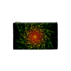 Beautiful Orange-green Desert Cactus Fractalspiral Cosmetic Bag (small)  by jayaprime