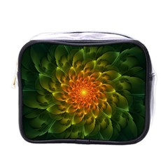 Beautiful Orange-green Desert Cactus Fractalspiral Mini Toiletries Bags by jayaprime