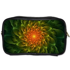 Beautiful Orange-green Desert Cactus Fractalspiral Toiletries Bags by jayaprime