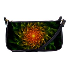 Beautiful Orange-green Desert Cactus Fractalspiral Shoulder Clutch Bags by jayaprime