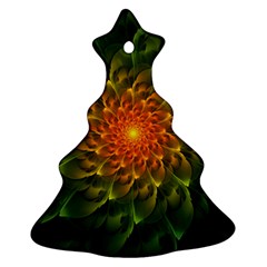 Beautiful Orange-green Desert Cactus Fractalspiral Ornament (christmas Tree)  by jayaprime