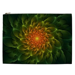 Beautiful Orange-green Desert Cactus Fractalspiral Cosmetic Bag (xxl)  by jayaprime