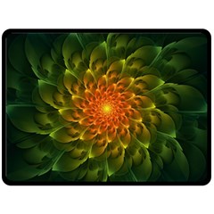 Beautiful Orange-green Desert Cactus Fractalspiral Double Sided Fleece Blanket (large)  by jayaprime