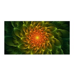 Beautiful Orange-green Desert Cactus Fractalspiral Satin Wrap by jayaprime