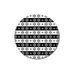 Snowflakes - Christmas Pattern Magnet 3  (round) by Valentinaart