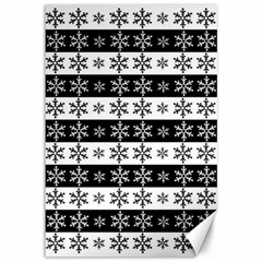 Snowflakes - Christmas Pattern Canvas 12  X 18   by Valentinaart