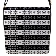 Snowflakes - Christmas Pattern Flap Messenger Bag (s) by Valentinaart