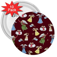 Christmas Angels  3  Buttons (10 Pack)  by Valentinaart