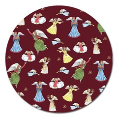 Christmas Angels  Magnet 5  (round) by Valentinaart