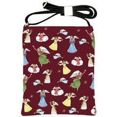 Christmas Angels  Shoulder Sling Bags by Valentinaart