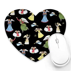 Christmas Angels  Heart Mousepads by Valentinaart