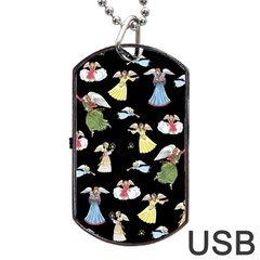 Christmas Angels  Dog Tag Usb Flash (two Sides) by Valentinaart