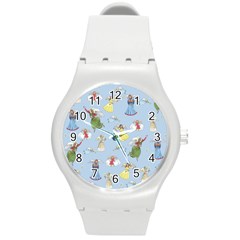 Christmas Angels  Round Plastic Sport Watch (m) by Valentinaart