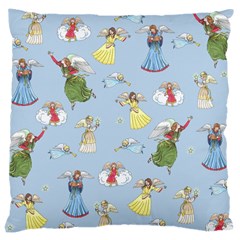 Christmas Angels  Large Cushion Case (one Side) by Valentinaart