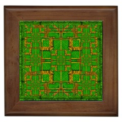 Golden Green And  Sunshine Pop Art Framed Tiles by pepitasart